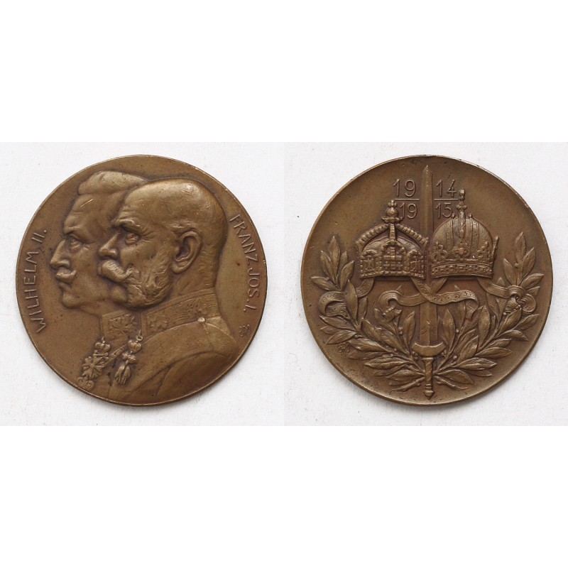 Ferenc József, II. Vilmos patrióta érem 1914-1915 RR!, B.H.Mayer